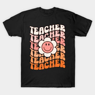 Teacher Daisy Colorful Elementary School Teacher T-Shirt